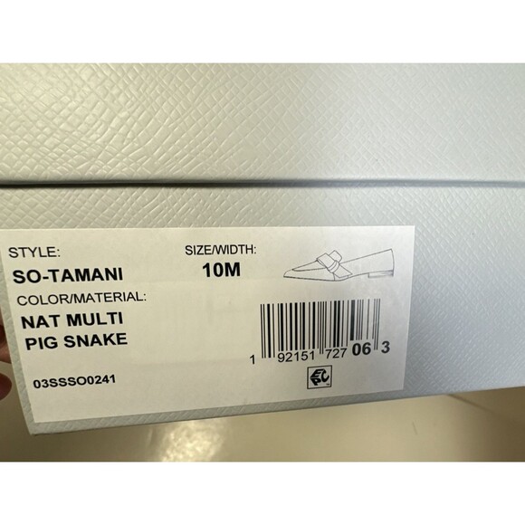 Sole Society So Tamani Women's Flat Loafers Tan Snakeskin Size 10 Runs Large - Picture 11 of 11